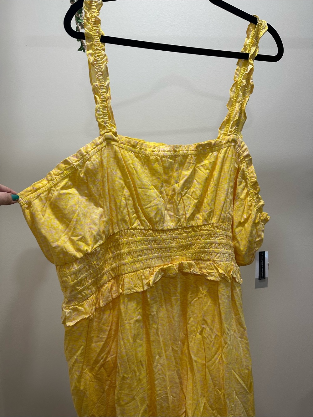 bp Bright Yellow Ruffled Strap Sundress